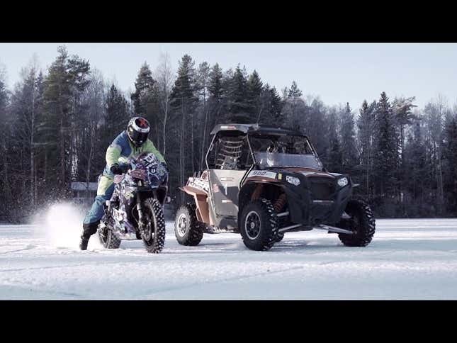 Here's Your Gratuitous Fire And Ice, ATV-On-GSX-R Porn For The Day
