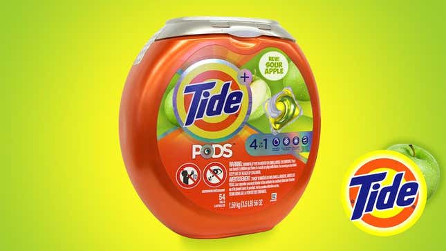 Image for article titled Tide Debuts New Sour Apple Detergent Pods