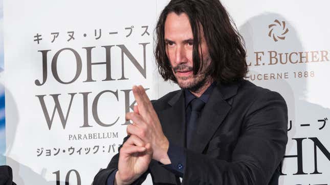  Keanu being Keanu at the premiere of John Wick: Chapter 3 - Parabellum at Roppongi Hills on September 10, 2019 in Tokyo, Japan. 