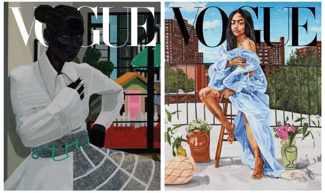 Image for article titled Vogue Enlists Black Artists Kerry James Marshall and Jordan Casteel to Paint History-Making September Covers