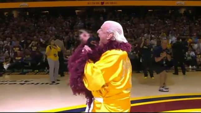 Watch "Nature Boy" Ric Flair Attempt To Pump Up The Cleveland Crowd