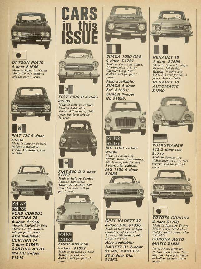 There Were More Cheap Car Options In 1967 But It's Not As Bad Today As ...