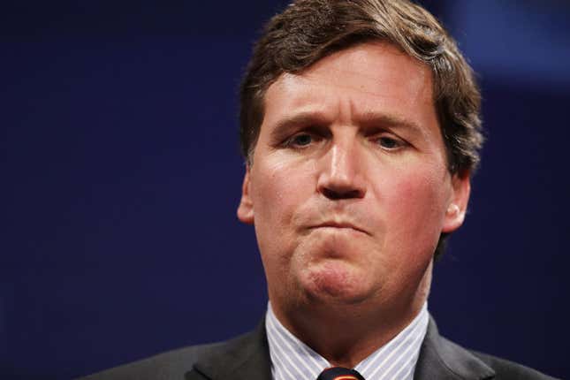 Image for article titled Tucker Carlson Continues to Have Trouble With Honesty and Then Says He’s Going on Vacation, Which Is Probably a Lie