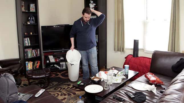 Image for article titled Area Man Cleans Apartment Once Every Relationship