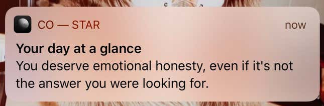 Image for article titled Why Are Co-Star's Daily Notifications So Rude?