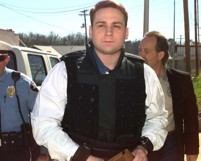 John William King is escorted into the Jasper County Courthouse Monday, Feb. 1, 1999 in Jasper, Texas.