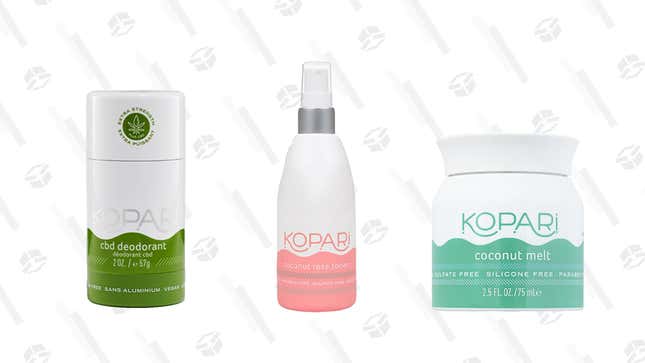  Kopari Beauty CBD Deodorant | $14 | Ulta BeautyKopari Coconut Melt Mini (Moisturizer &amp; Makeup Remover) | $14 | Ulta BeautyKopari Coconut Calming Rose Toner | $19 | Ulta Beauty