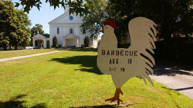 Wouldn’t this chicken look better if it was wearing an apron?