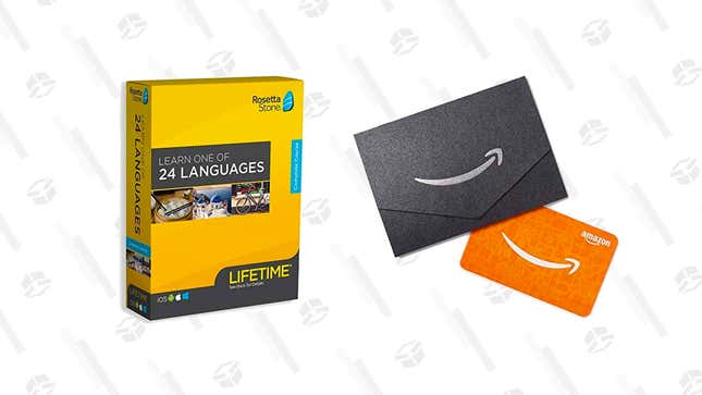 Rosetta Stone with Lifetime Access (Choose from 24 Languages) and a $20 Gift Card | $145 | Amazon