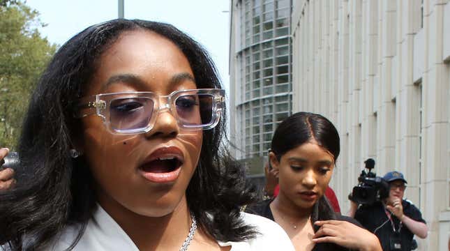 Azriel Clary leaves after a hearing in the racketeering and sex trafficking case of R. Kelly on August 2, 2019, in New York. 