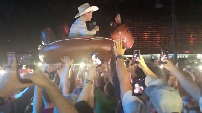 I Am Mesmerized by This Video of the Yodeling Walmart Kid Floating Away On an Inflatable Horse