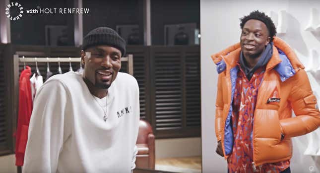 Image for article titled Game, ‘Scarfs’: Our Favorite NBA Face-Off of the Season Might Be Serge Ibaka and OG Anunoby’s Fashion Feud