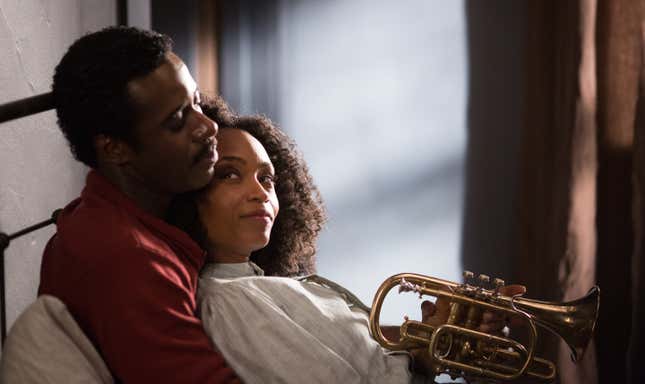 (l-r) Gary Carr as Charles “Buddy” Bolden; Yaya DaCosta as Nora Bolden