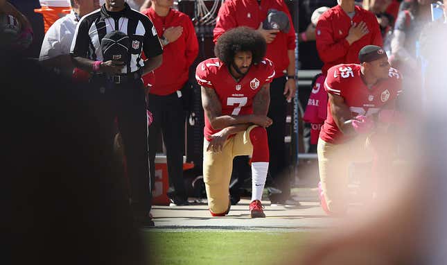 Image for article titled Trump Now Thinks Colin Kaepernick Can Play in the NFL and It Only Took Him 4 Years and 8 Minutes and 46 Seconds