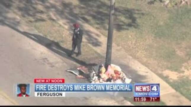 Mike Brown Memorial Set on Fire; Police Say 'It Wasn't Us'