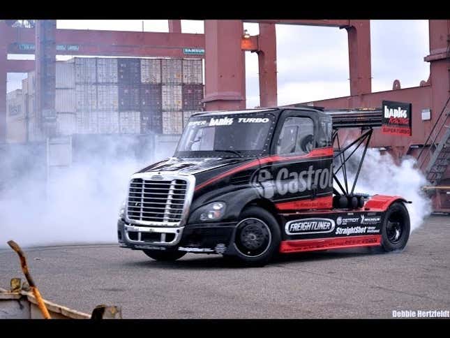 Watch An Enormous Semi Do Its Best Ken Block Gymkhana Impression