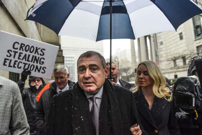 Lev Parnas and wife Svetlana Parnas arrive at federal court on Dec. 2, 2019, in New York City.