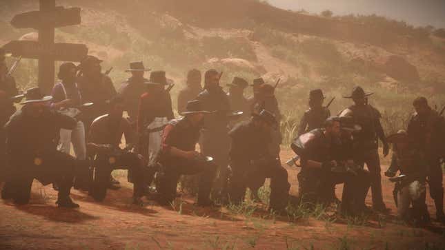 Image for article titled A Large Group Of Red Dead Online Players Tried To Carry Bowls Of Soup Across The Entire Map