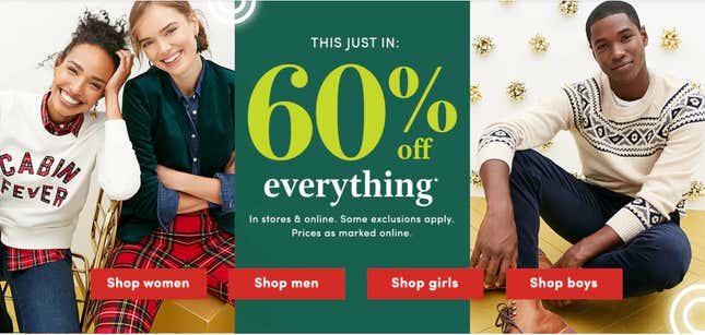 60% Off Sitewide, Plus 60% Off Clearance | J. Crew Factory | Promo code SOAMAZING