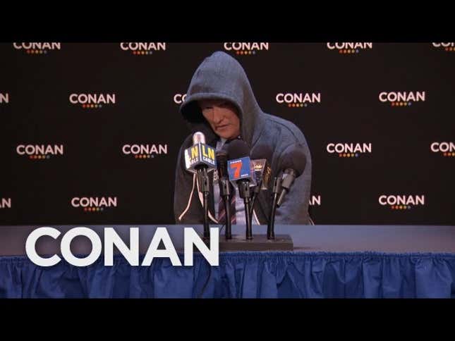 Conan Channels Cam Newton During Post-Joke Press Conference