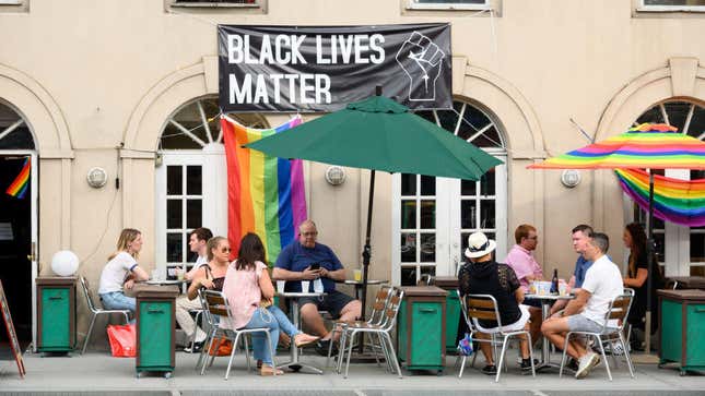 Outdoor dining at a restaurant in NYC’s West Village this summer