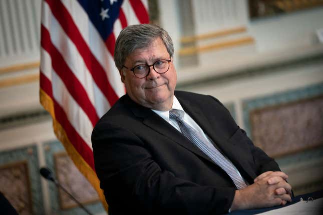 Image for article titled Attorney General Bill Barr Has Lost His Damn Mind