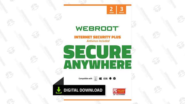 Webroot Internet Security Plus (3 Devices, 2-Year Subscription) | $50 | Amazon