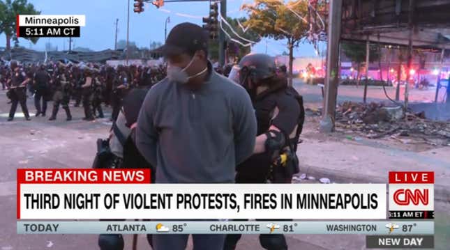 Image for article titled Police Arrest Black CNN Reporter Covering Minneapolis Protests: &#39;You Don’t Have to Doubt My Story, You Saw It For Your Own Eyes&#39;