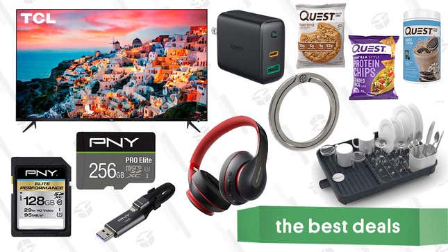 Image for article titled Tuesday&#39;s Best Deals: PNY Memory Products, Quest Protein, TCL TV, Neck Massagers, and More