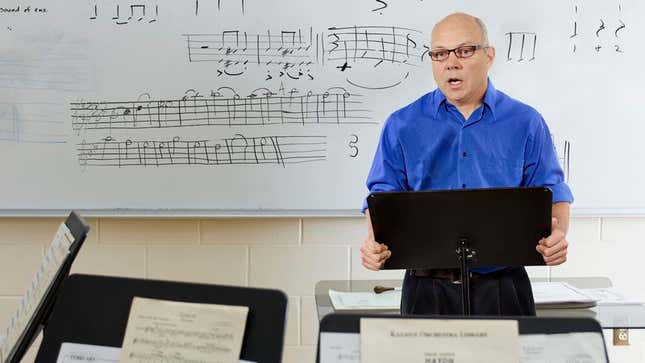 Image for article titled High School Band Teacher Spends 85% Of Rehearsal Hammering In Dress Code For Holiday Concert