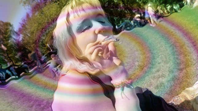 Image for article titled Spaced-Out Flower Child Groovin’ On A Doobie Wave