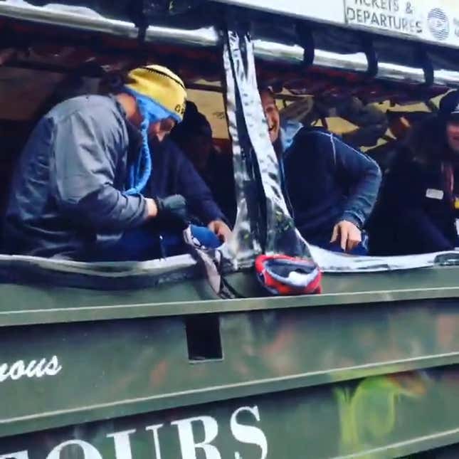 Gronk Catches A Bra, Pretends To Wear It, Signs It For A Fan
