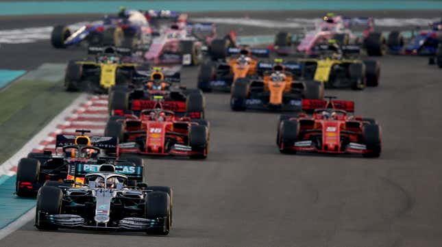 Formula One during the Abu Dhabi Grand Prix at Yas Marina Circuit in 2019.