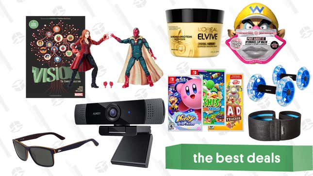 Image for article titled Friday&#39;s Best Deals: Switch Digital Games Sale, Amazon Basics Fitness Equipment, L&#39;Oreal Sale, Aukey Webcam, Lacoste Sunglasses, Hydrogel Lip Masks, and More