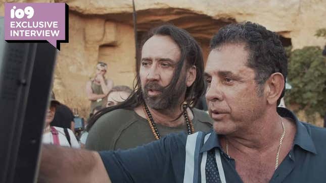 Nicolas Cage and director Dimitri Logothetis on the set of Jiu Jitsu.
