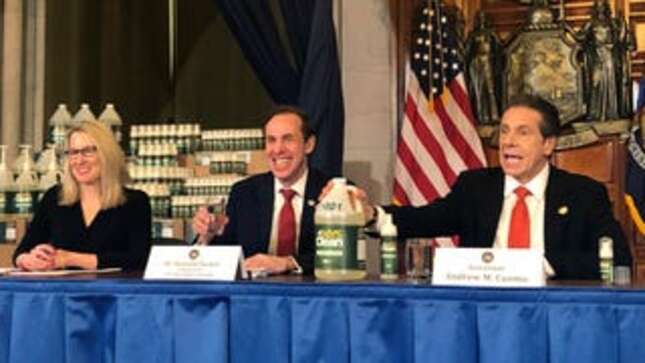 State-sponsored hand sanitizer has arrived, folks.