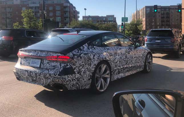 Image for article titled This Looks Like the 2020 Audi RS7 Sportback in Camo Running Around Denver