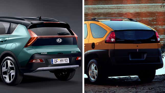 Image for article titled Hyundai's Latest Tiny Crossover Gives Europe A Big Taste Of The Iconic Pontiac Aztek Design