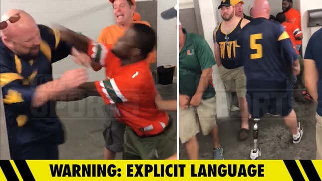 Miami Fan Punches West Virginia Fan After Arguing Over Who Gets To Pee First