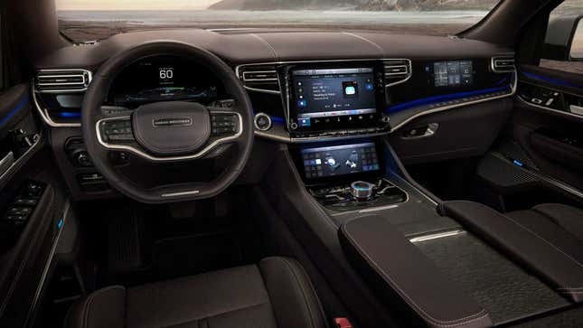 Image for article titled The New Jeep Grand Wagoneer Concept Has A Passenger-Side Screen And Loads Of Chrome
