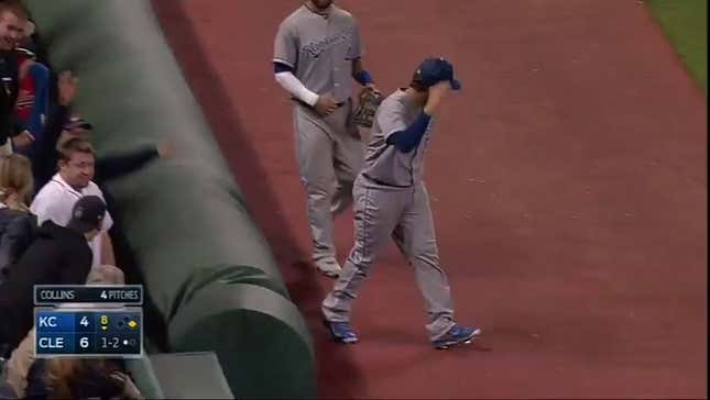 Mike Moustakas Catches Woman's Face Instead Of Foul Ball