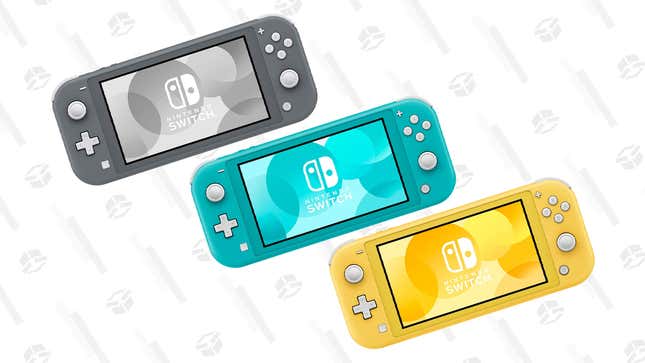 Nintendo Switch Lite (Gray, Yellow, and Turquoise) | $200 | Amazon | Use the promo code UUDDLRLRBA at checkout 