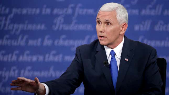 Image for article titled Pence Instinctively Addresses Harris’ Husband In Audience During Debate Responses