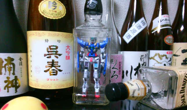 Image for article titled Behold, Gundam Models...In A Bottle