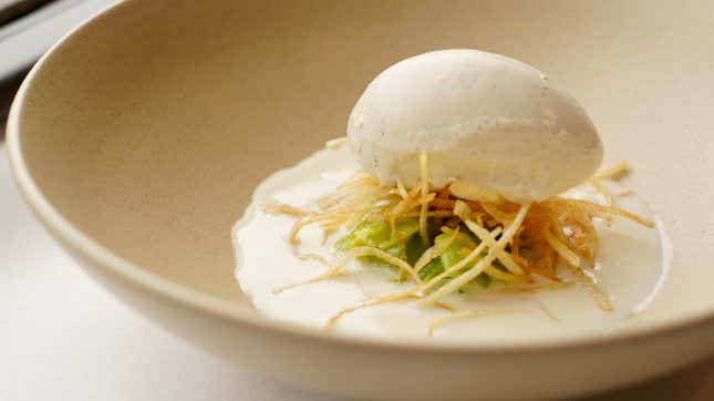 Image for article titled Combine potato soup and ice cream for an extra fancy serving of French fries and Frosty