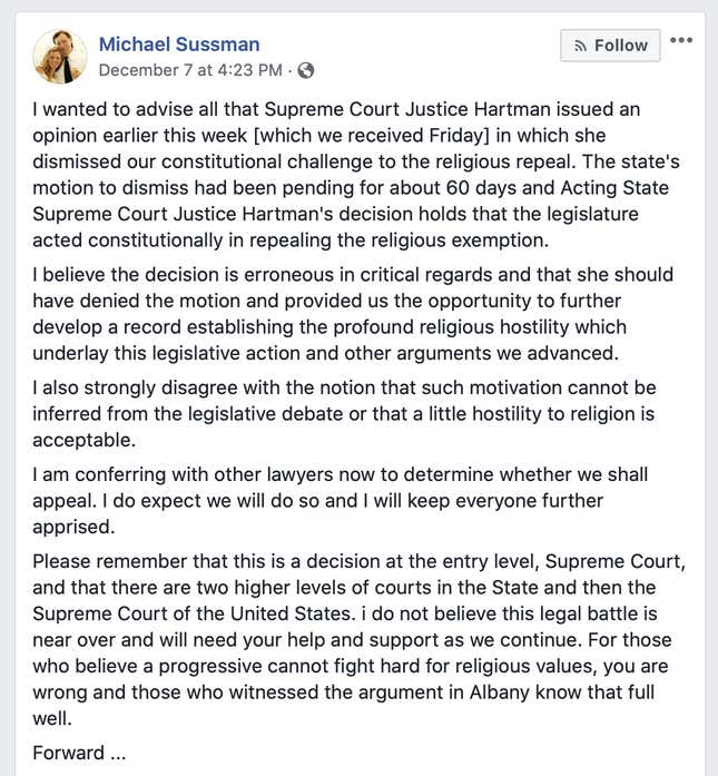 Image for article titled Judge Tossed Out Lawsuit From Anonymous Anti-Vaxxer Parents Alleging Religious Discrimination