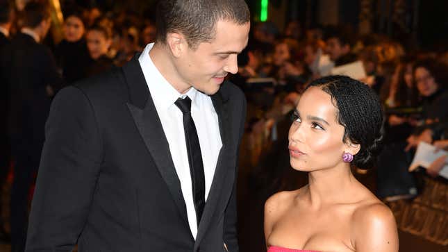 Karl Glusman and Zoe Kravitz  on November 8, 2018, in Paris, France.