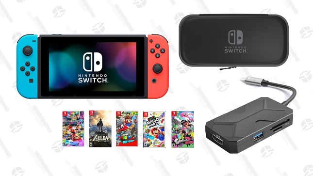   Nintendo Switch Bundle (Console, Choice of Game, and USB-C Dongle or Carrying Case) | $330 | Walmart 