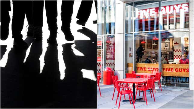 Image for article titled Five male individuals arrested at Five Guys