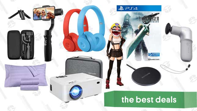 Image for article titled Friday&#39;s Best Deals: Final Fantasy VII Remake, Naipo Mini Massage Gun, Beats Solo Pro, Charter Club Bedsheets, Bomaker HD Projector, Bravely Default II, and More